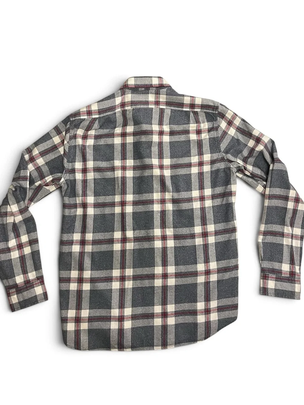 Jcrew Men's Gray & White Plaid Flannel Shirt
